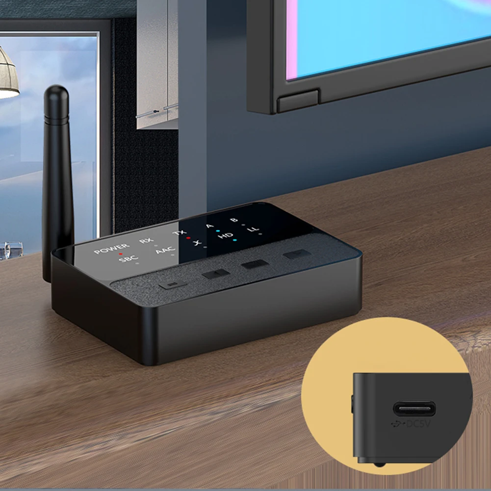 بلوتوث متوافق 5.3 APTX/HD/LL محول الصوت 3.5 مللي متر AUX/RCA 2 في 1 استقبال ستيريو لاسلكي الارسال HIFI محول ستيريو