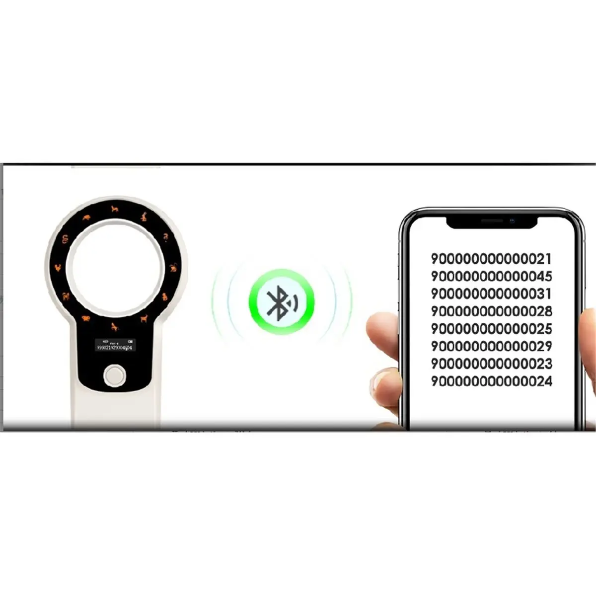 Rechargeable 134.2kHz/125kHz Pet Chip Scanner ‑B EMID Animal ID Reader for Dog Cat Cow Pig Ear Tag