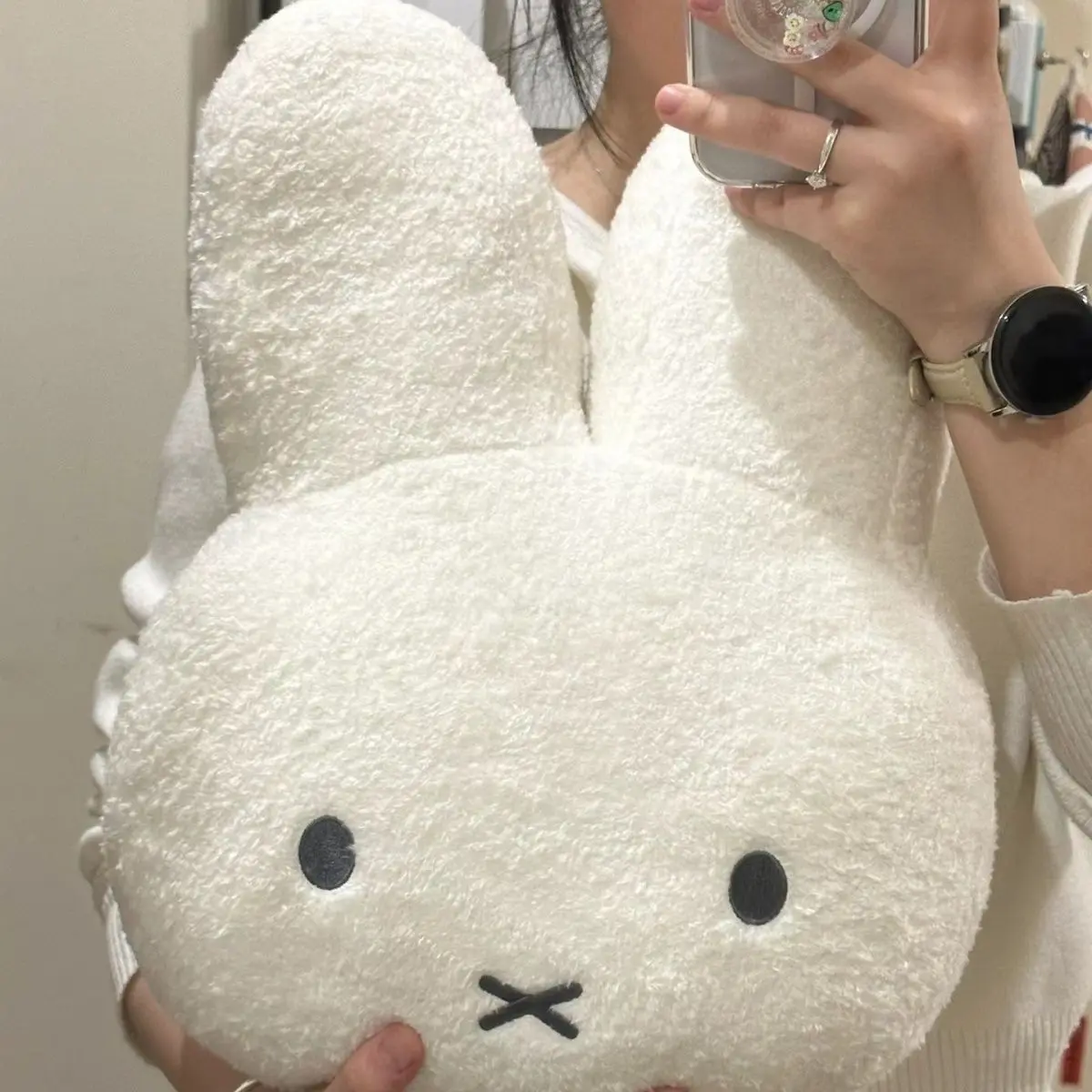 Miniso Sanrio Doll Rabbit Pillow Plush Super Cute Mini White Rabbit Plush Doll Brooch Gift