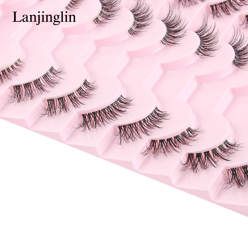 Lanjinglin 3/5/20 Pairs Half Eye Lashes Natural Look Make up Tool Soft False Eyelashes maquillaje Extension Faux Cils Manga Lash