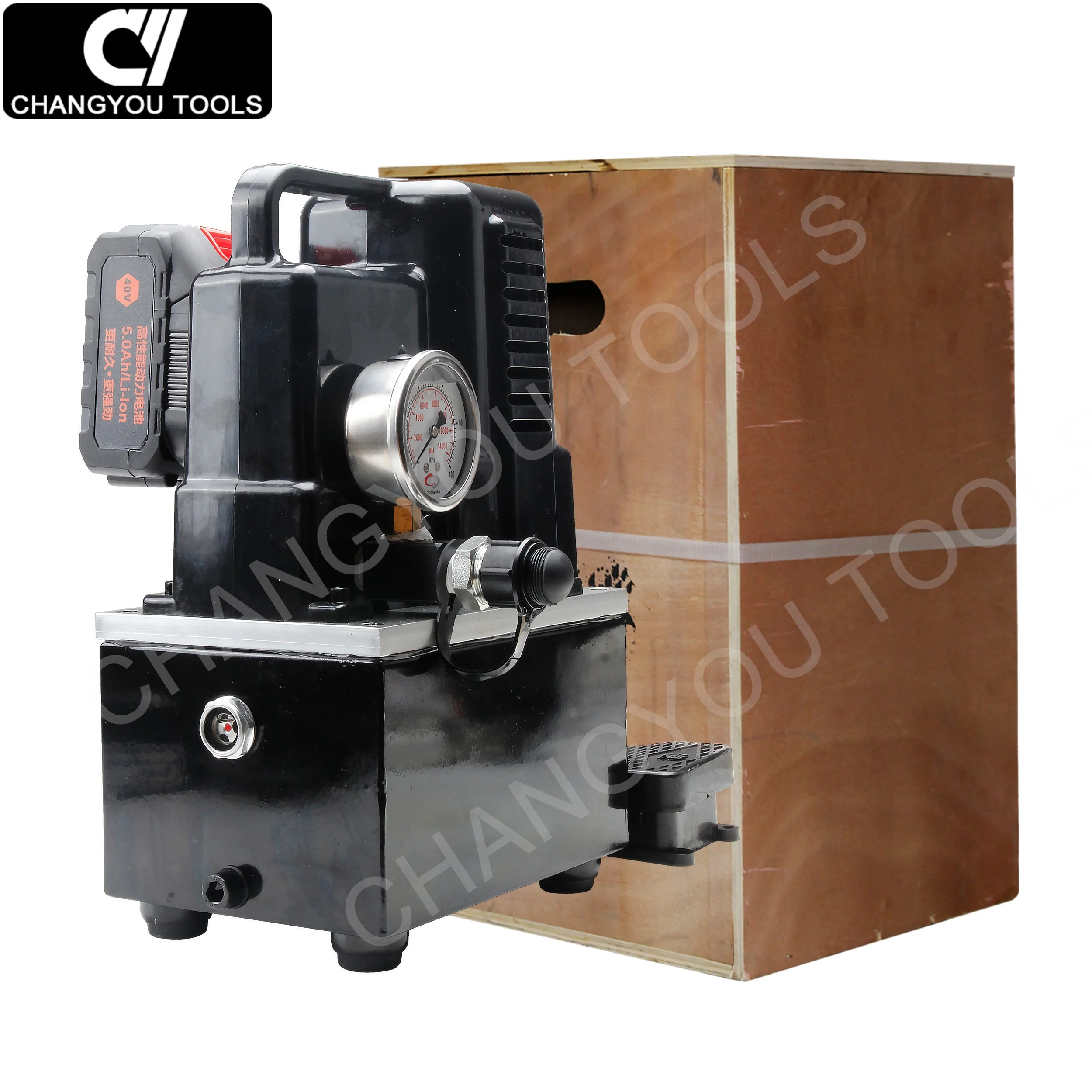 QQ-700B مضخة هيدروليكية محمولة أحادية الحركة تيار مستمر 220 فولت بطارية الطاقة