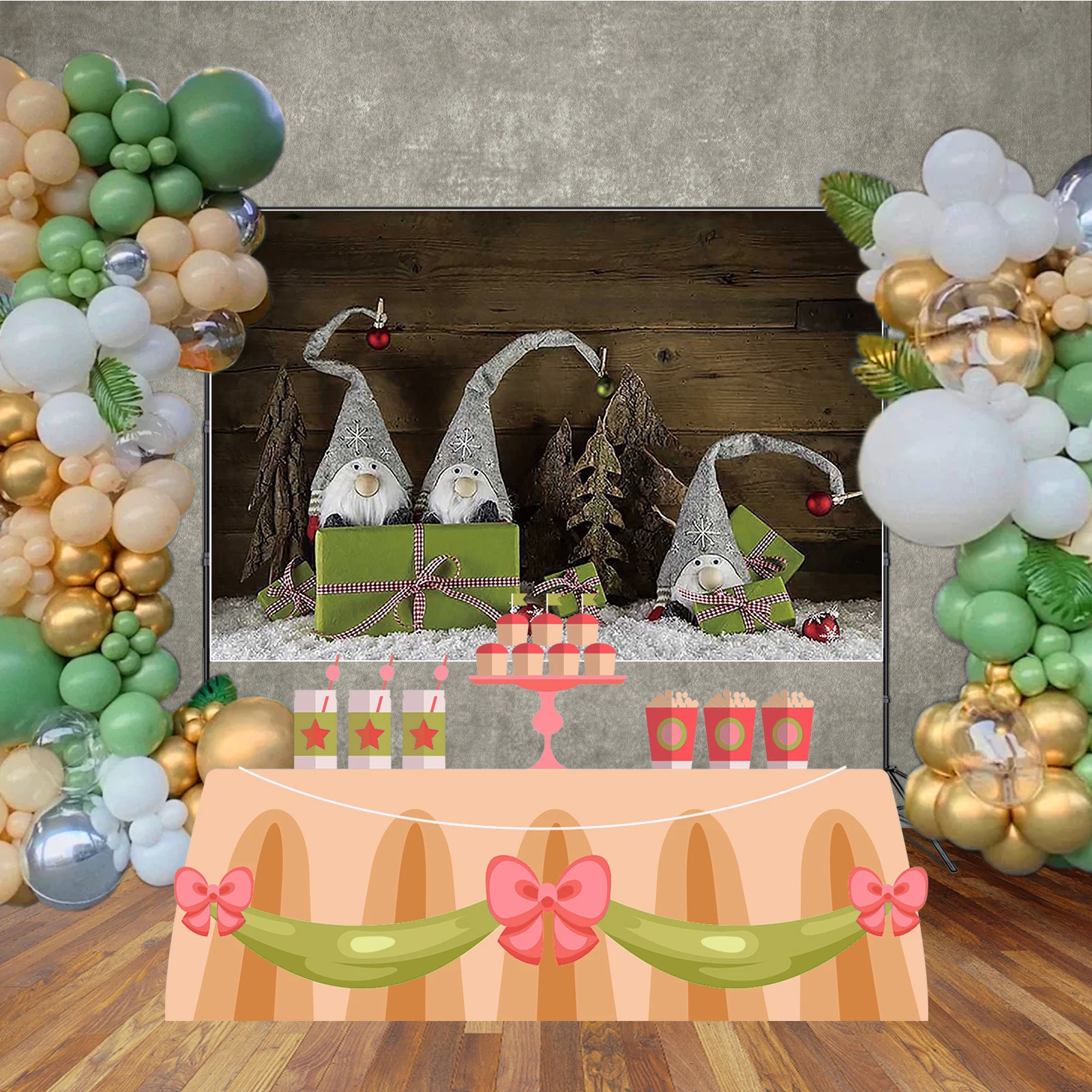 MOON.QG Navidad Año nuevo telones de fondo para fotografía almacén cabina rama de pino fotografía fondos sesión fotográfica