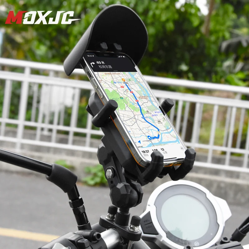 Universal Motorcycle Bike Mobile Phone Holder Aluminum Bicycle Riding Bracket Nonslip GPS Mount Handlebar Side Mirror Stand