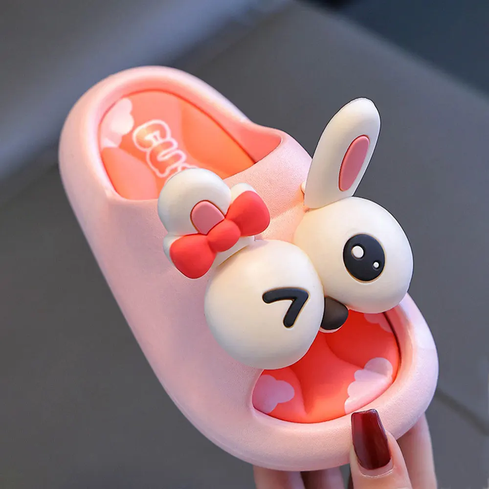 Summer Slippers Cute Animals Children Slippers Beach Shoes Giraffe Rabbit Unicorn Four Seasons Slippers 2024 Gifts For Children