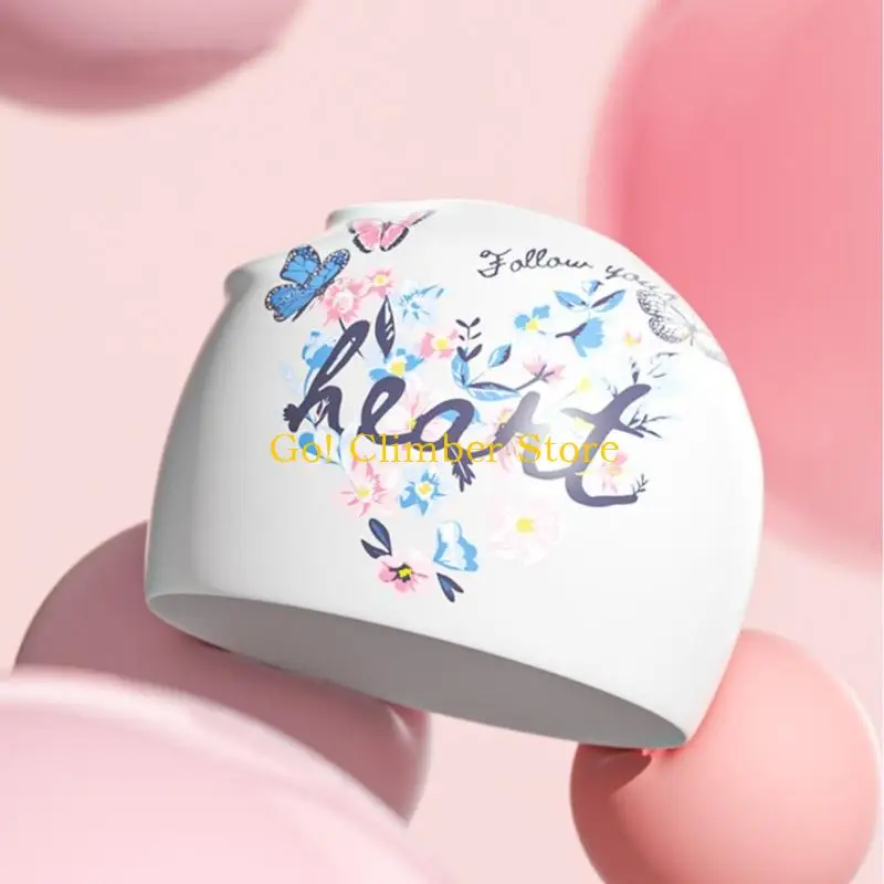 Q84C Long Hair Swim Cap Headwear with Side Cover for Pool and Beach Routines