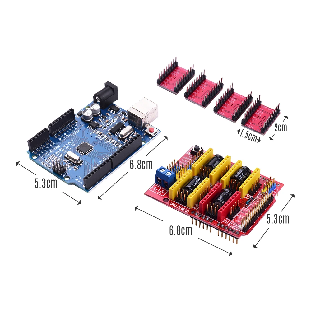 【جديد】ملحقات الطابعة ثلاثية الأبعاد باستخدام الحاسب الآلي Shield R3 Board A4988 طقم السائق مع بالوعة الحرارة للطابعة ثلاثية الأبعاد حفارة