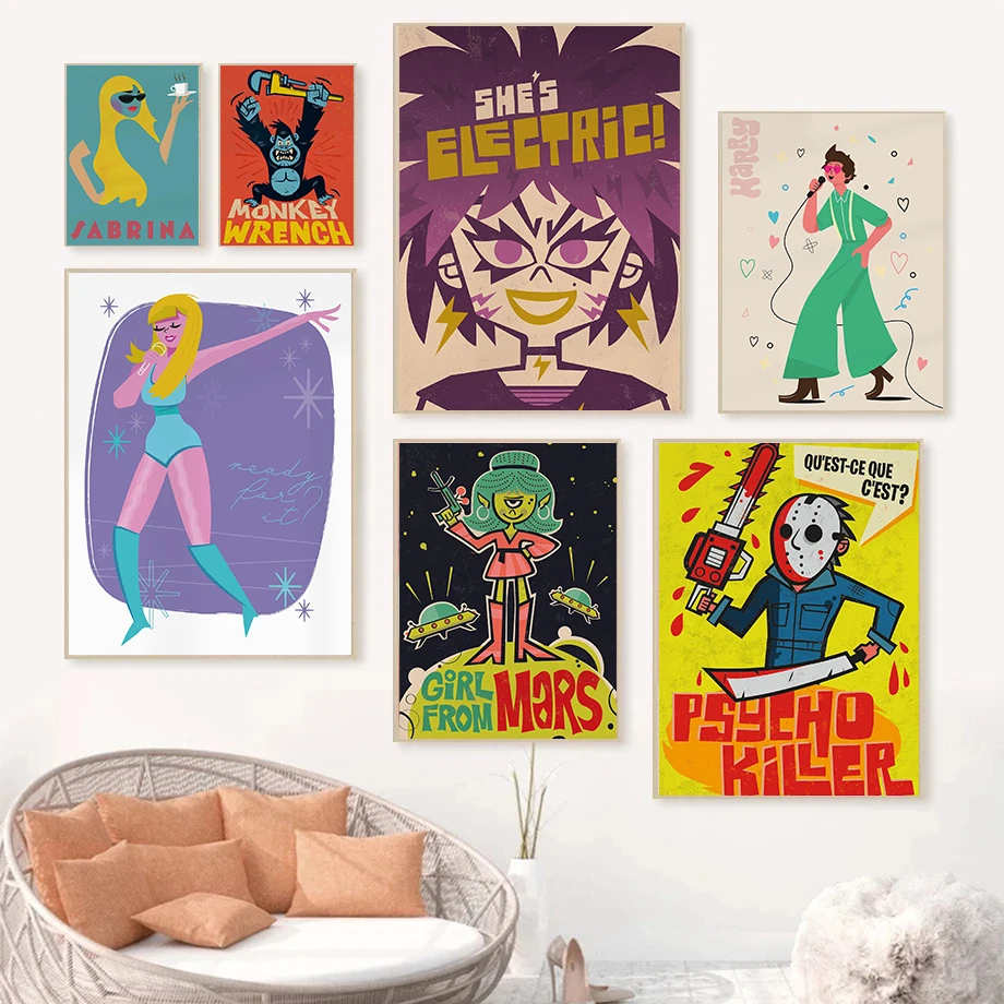 Retro Pop Music Posters Stunning Taylor Swift Mid-Century Prints Jarvis Cocker Canvas Painting Wall Art Pictures Home Room Decor