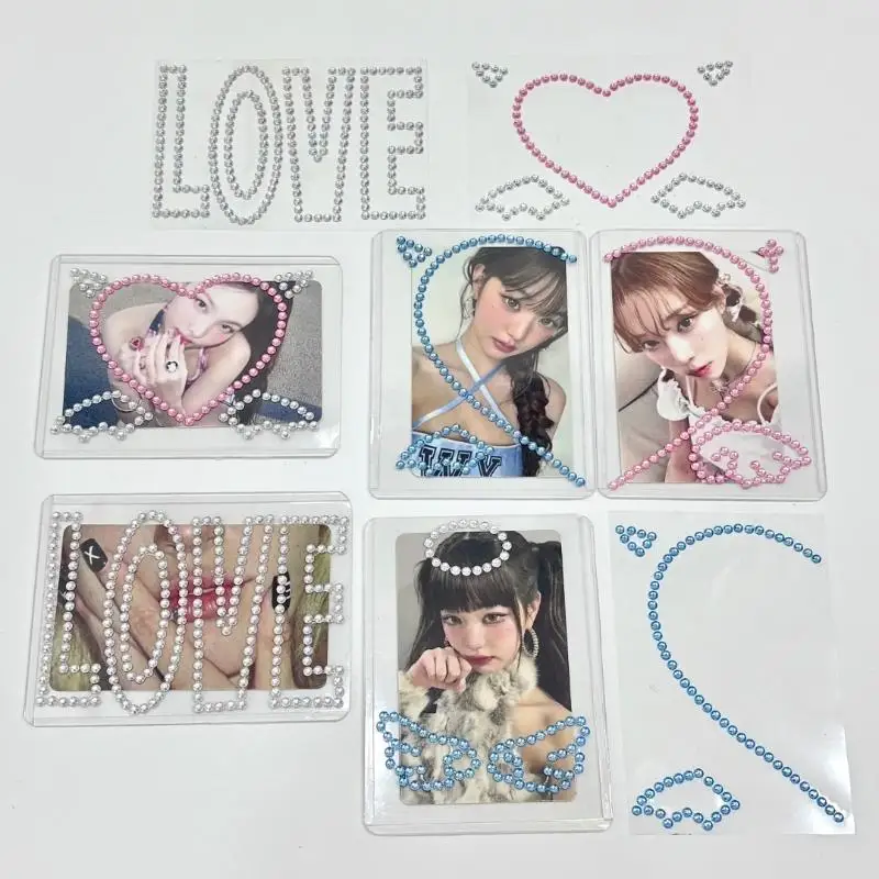 

3D Rhinestone Love Glitter Stickers DIY Sparkly Scrapbooking Stickers Self Adhesive Phone Laptop Idol Photocard Stickers