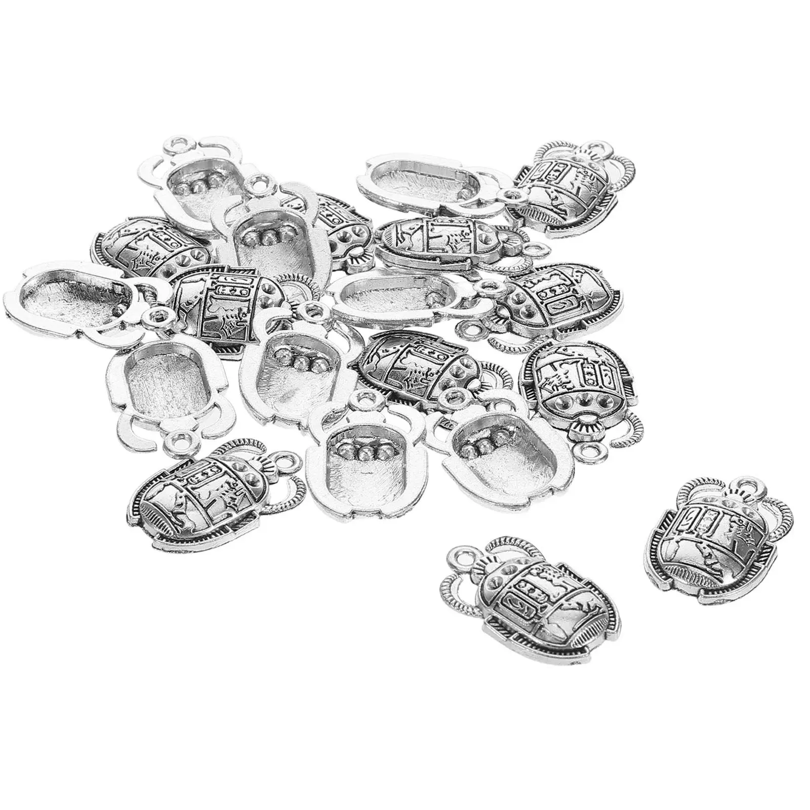 

20 шт. подвесок-талисманов в виде египетских скарабеев с кристаллами, старинные амулеты, фурнитура для изготовления ювелирных изделий, коннекторы для ожерелий и браслетов