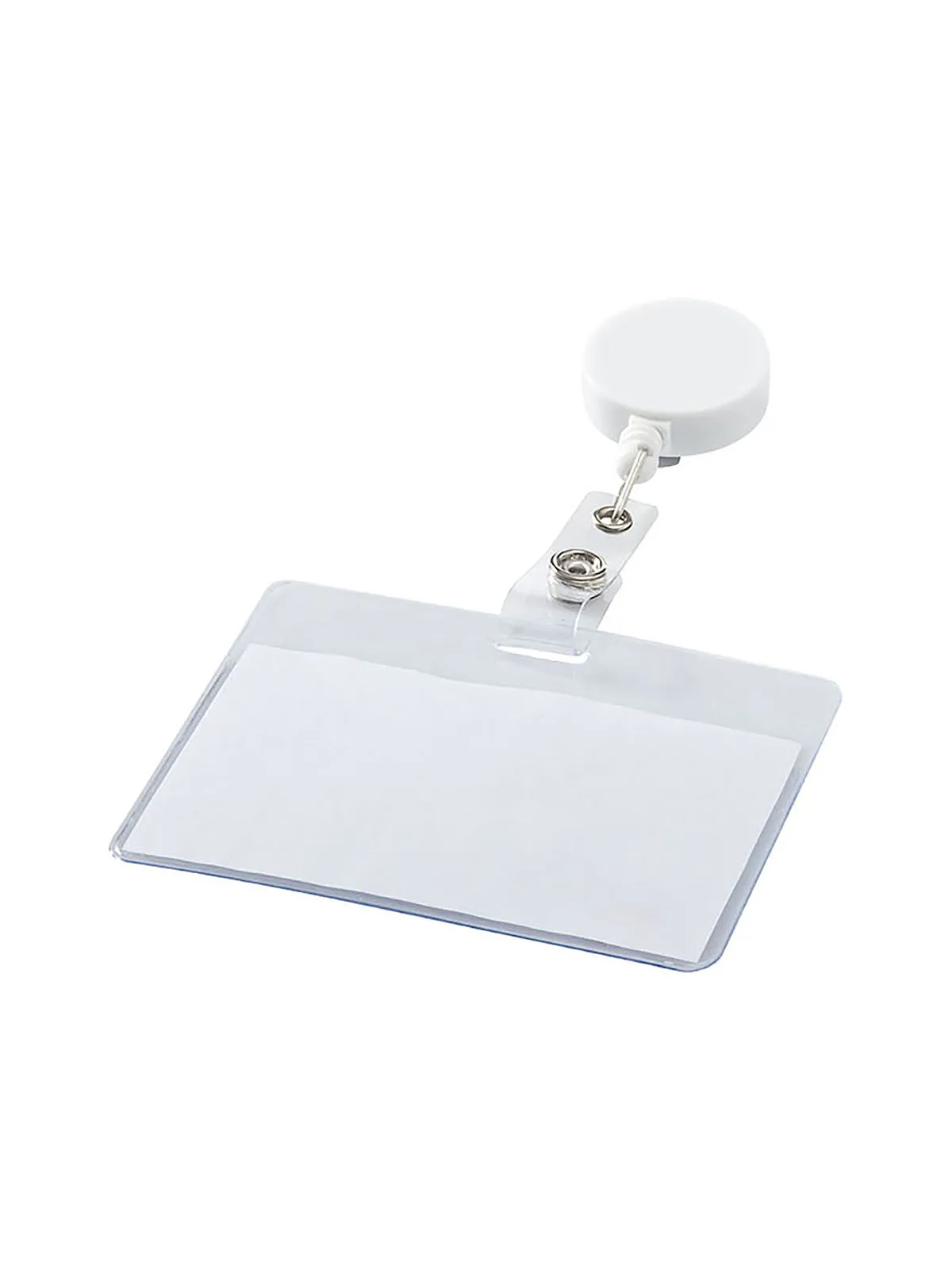 Lotto 50pcs ID Badge Holder Roller Clip Clip da cintura posteriore estendere il cavo di Nylon retrattile ospedale infermiera ufficio fiera bianca