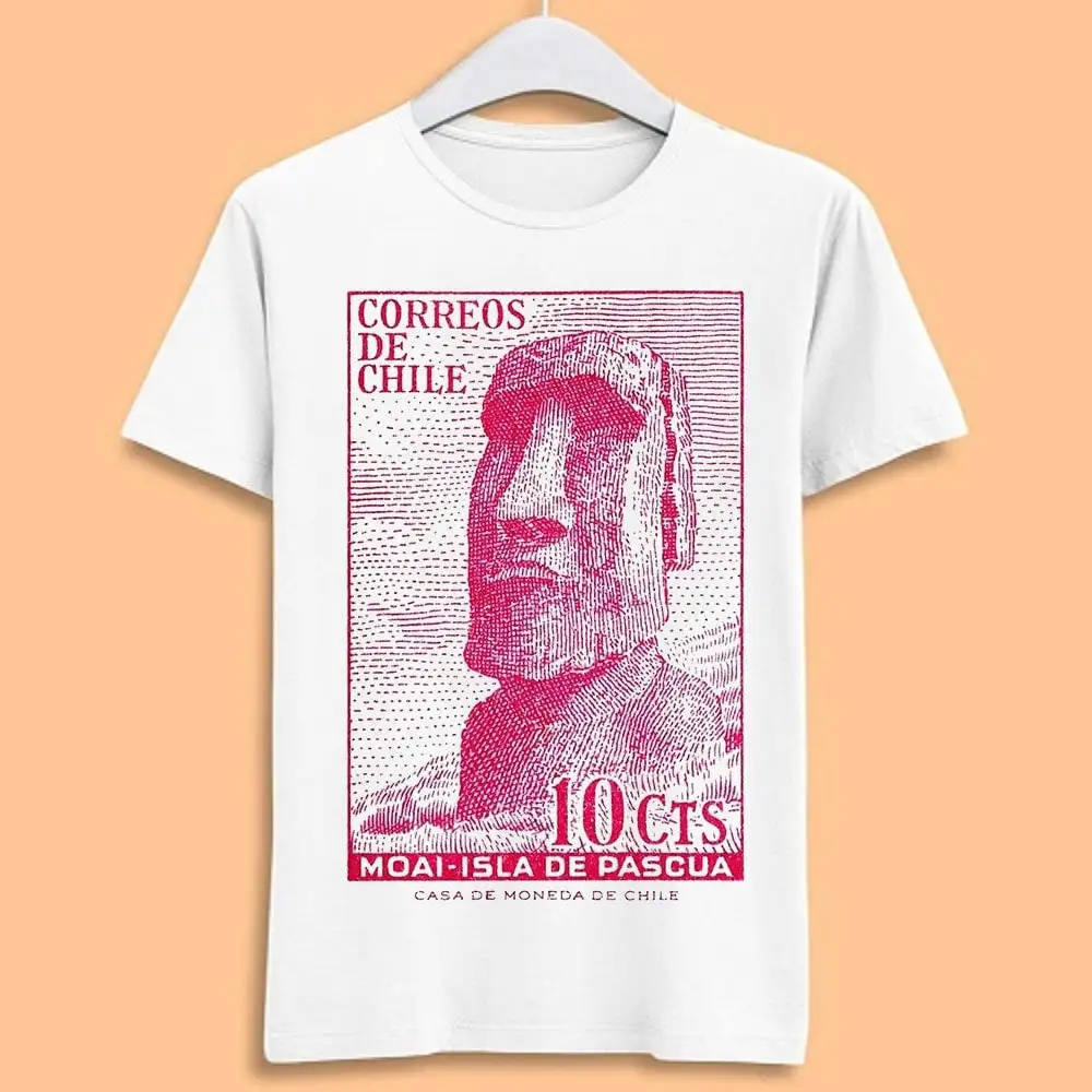 1965 CHILE Easter Island Moai Postage Stamp Funny Style Top T Shirt T1647