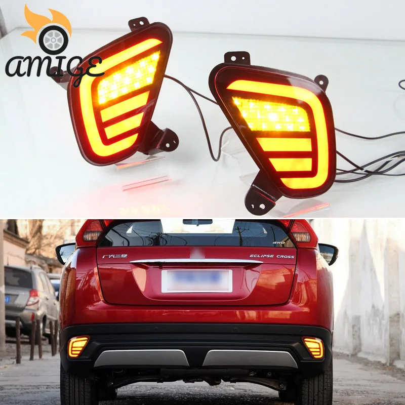 Car LED Taillights Rear Reflector For Mitsubishi Eclipse Cross 2017 2018 2019 2020 Tail Light Brake Light Fog Lamps Back light