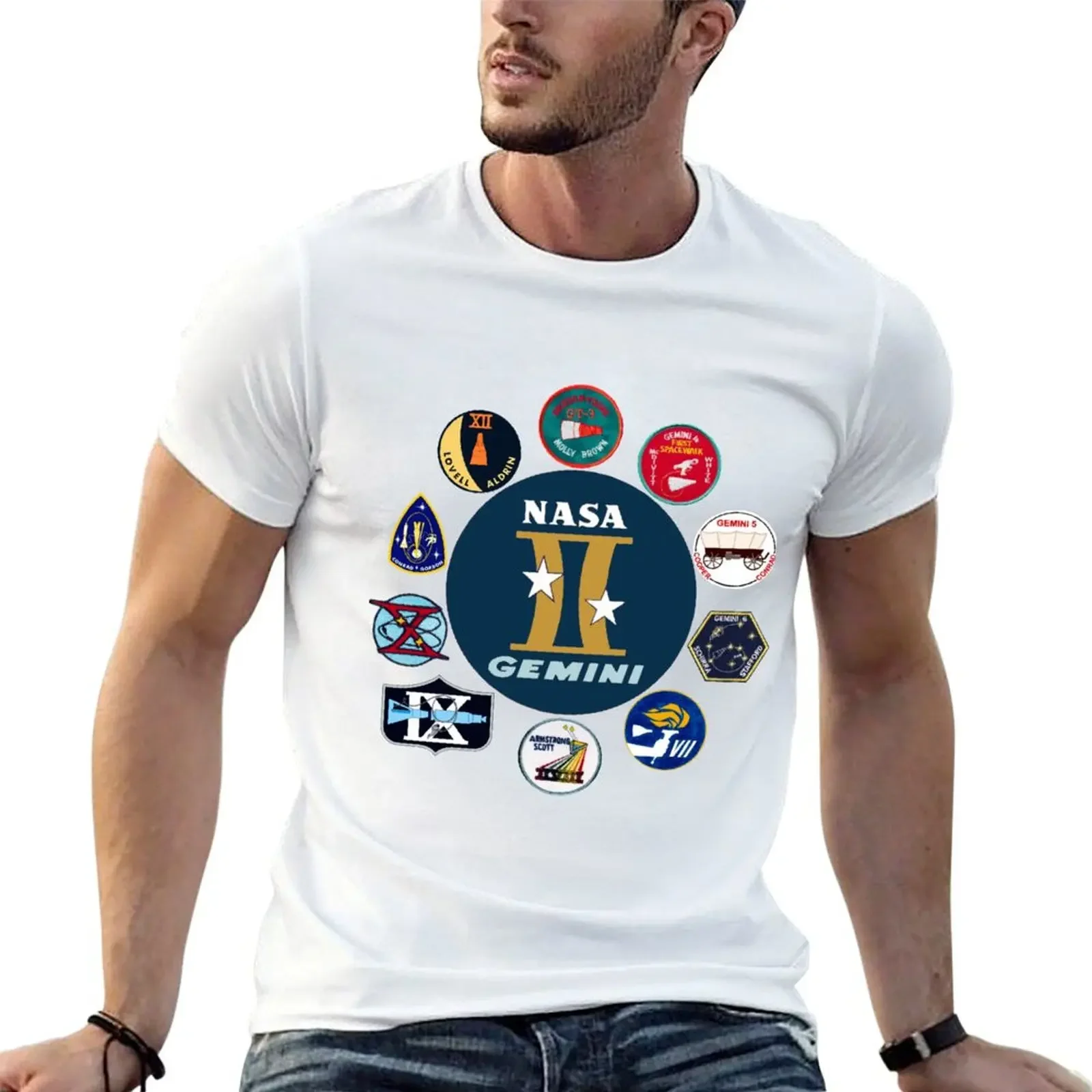 Project Gemini Composite Patch T-Shirt T-shirts oversize oversized cute tops plus size tops mens graphic t-shirts hip hop