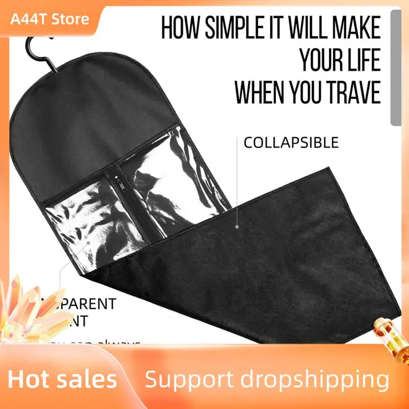 

A44T 6PCS Extra Long Wig Hanger And Storage Bags, Dustproof And Waterproof Hair Extension Holder, Designed For Wigs Black