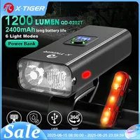 X-TIGER Bicycle Light Rainproof USB Charging LED Cycling Lights Front Lamp Headlight Aluminum Ultralight Flashlight Bike Light