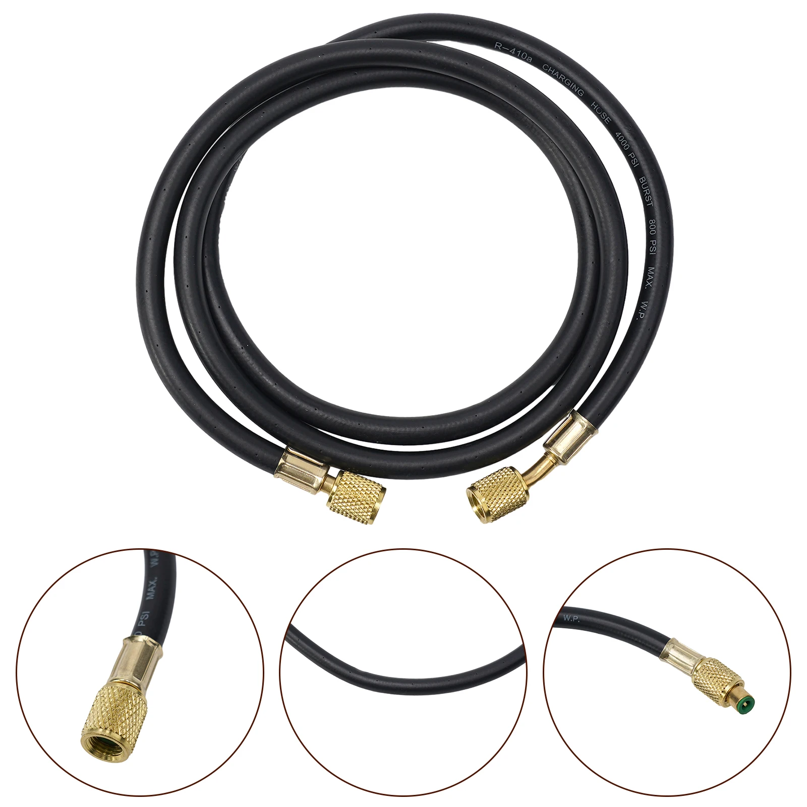 

59inch AC 800PSI Refrigeration Charging Hose Guage HVAC 1/4 SAE R410a R134a With Low Loss Fittings Plumbing Brass Rubber