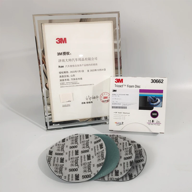 3M 30662 Trizact Schiuma Disco Piramide Carta Vetrata 6 Pollici 152mm Auto Lucidatura Floccaggio Disco Finemente Lucido 5000 Grana Abrasiva