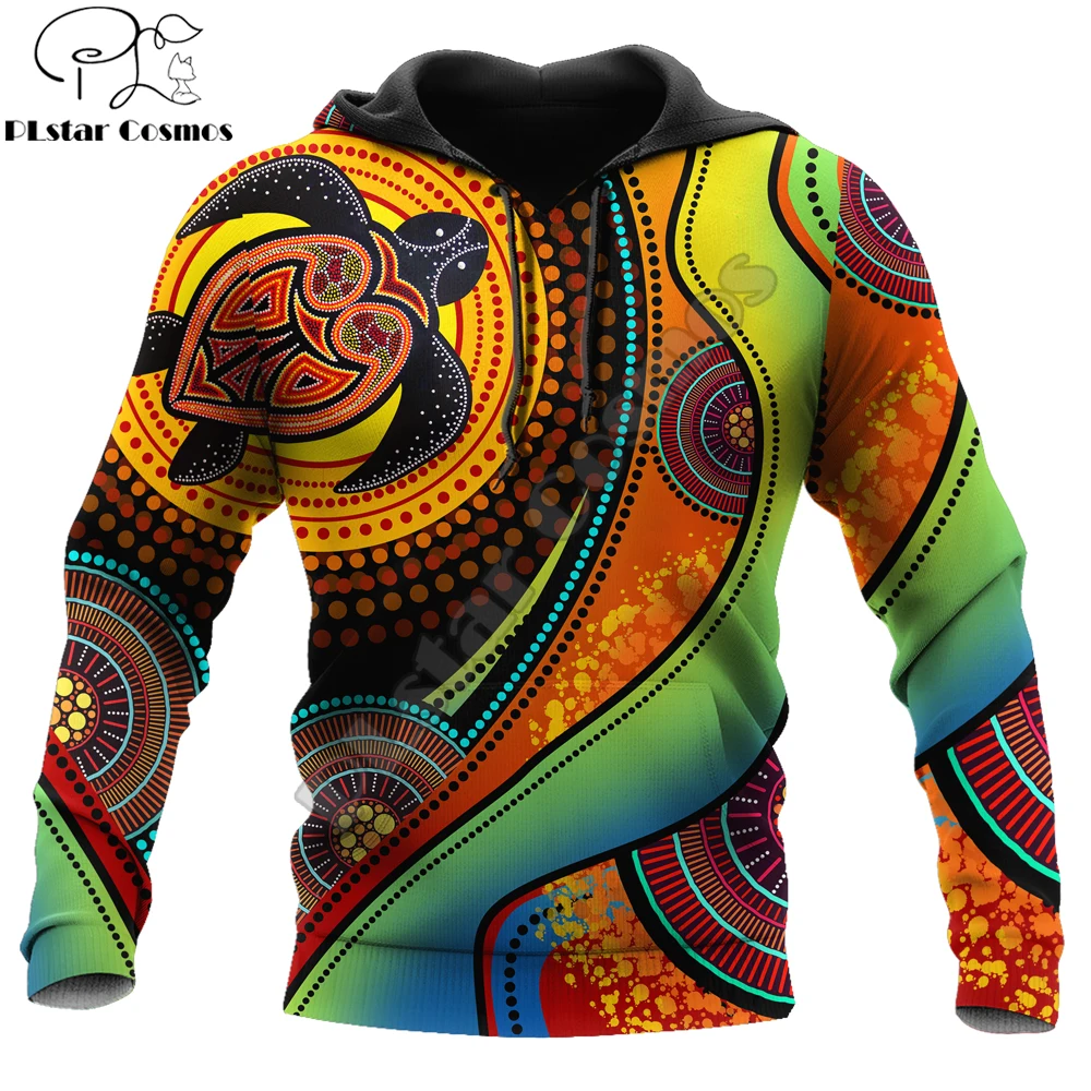 Aboriginal Green Turtles Australia Painting Art 3D Printed Autumn Men Hoodies Unisex Casual Zip Pullover sudadera hombre ADW11