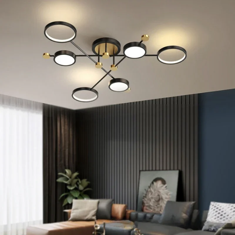 Modern Luxury LED Ceiling Lamp Bedroom Restaurant Living Room Kitchen Remote Control Chandelier Home Decoration Lighting Fixture