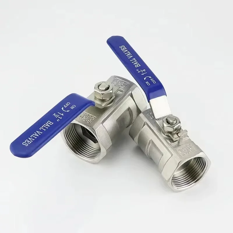 304 Stainless Steel Ball Valve Female BSP Thread 1/4 3/8 1/2 3/4 1 1-1/4 1-1/2 Inch with Vinyl Handle
