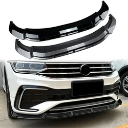 For VW Tiguan R Line 2020-2023 Car Front Bumper Lip Spoiler Splitter Front Bumper Lip Cap Guard Canard Covers Body Kit Tuning