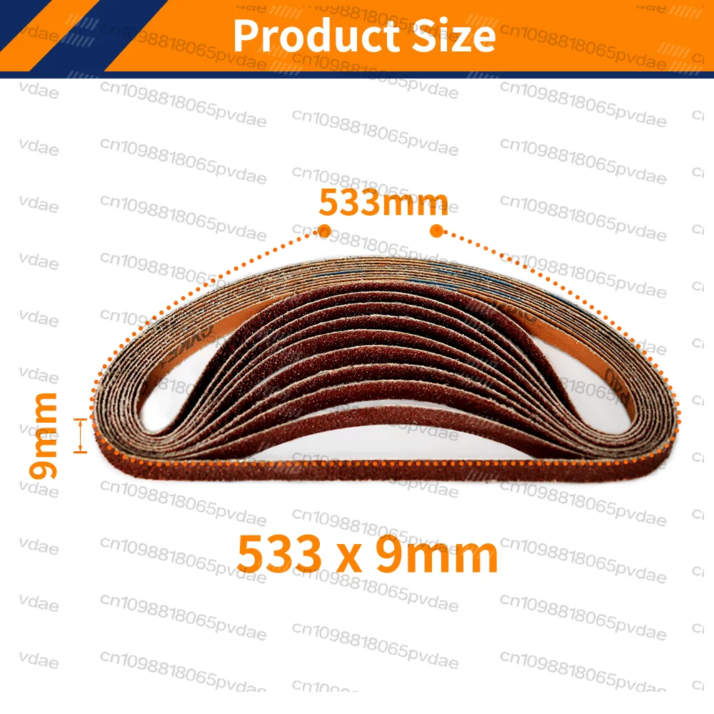 3/8 x 21 Inch Sanding Belts for Air Belt Sander, 9 x 533 mm Abrasive Belt for Wood，Aluminum Oxide Belt Sander 40-1000 Grit