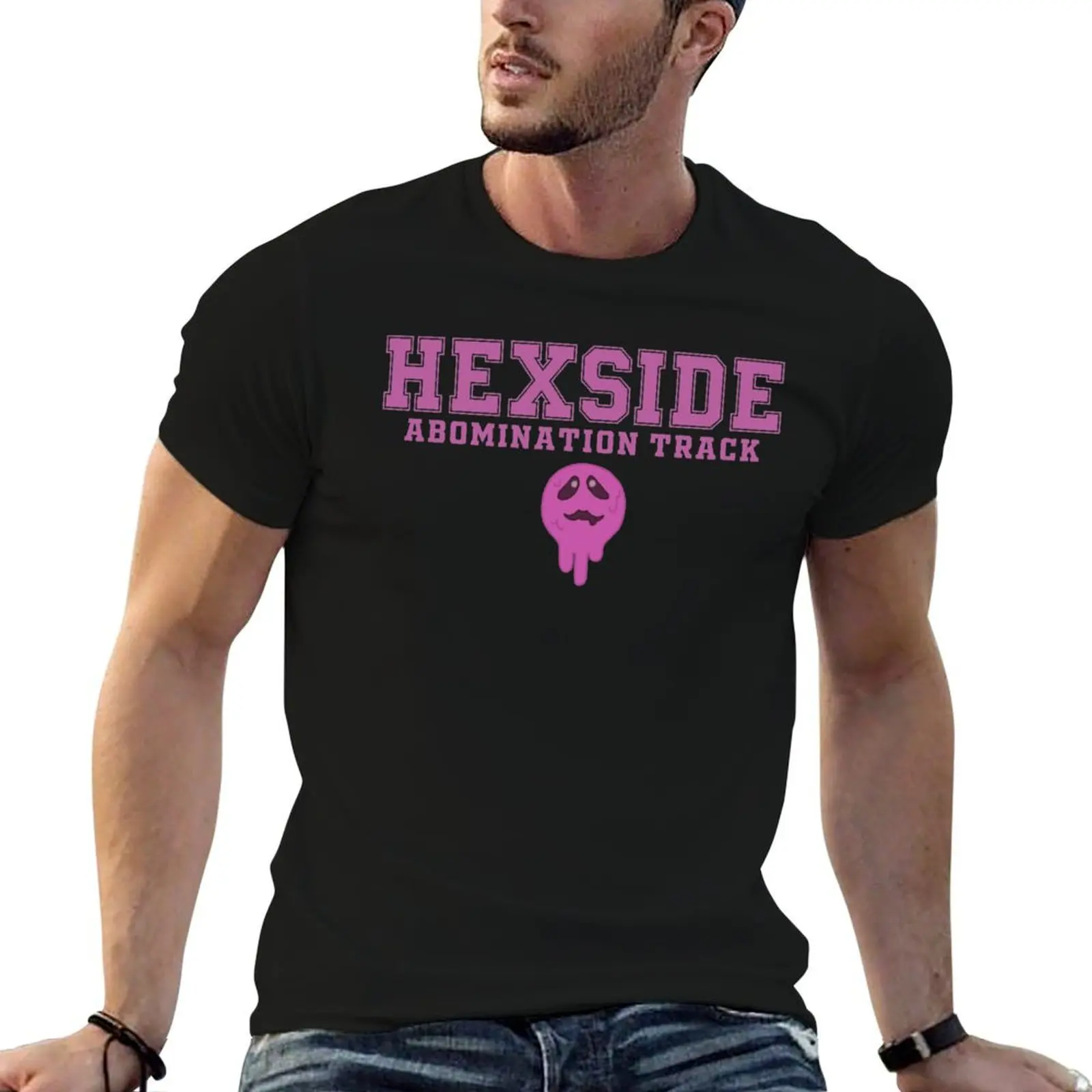 Hexside Abomination Track T-Shirt Classic Crew Neck Cotton T-Shirt
