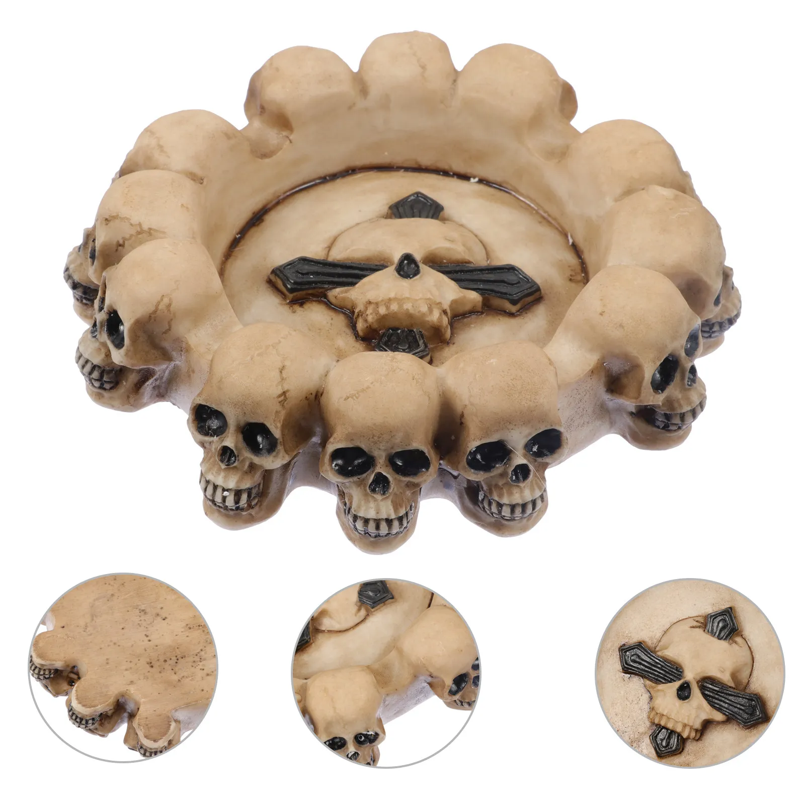 

Home Decor Figurines Container outside Bin Party Decorations Light Brown Smoking Skull