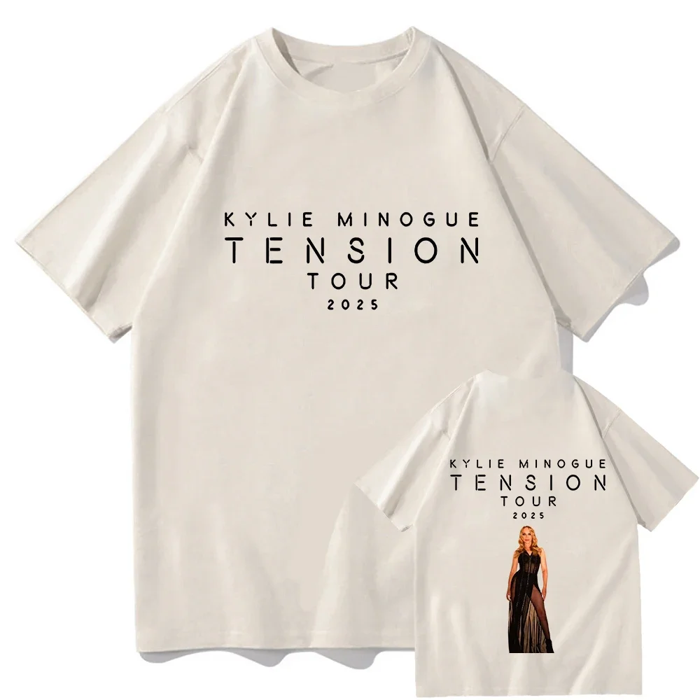 Famous Singer Graphic Print T-shirt Kylie Minogue Tension Tour Summer Unisex Short Sleeve Tee Men Women Casual Clothes
