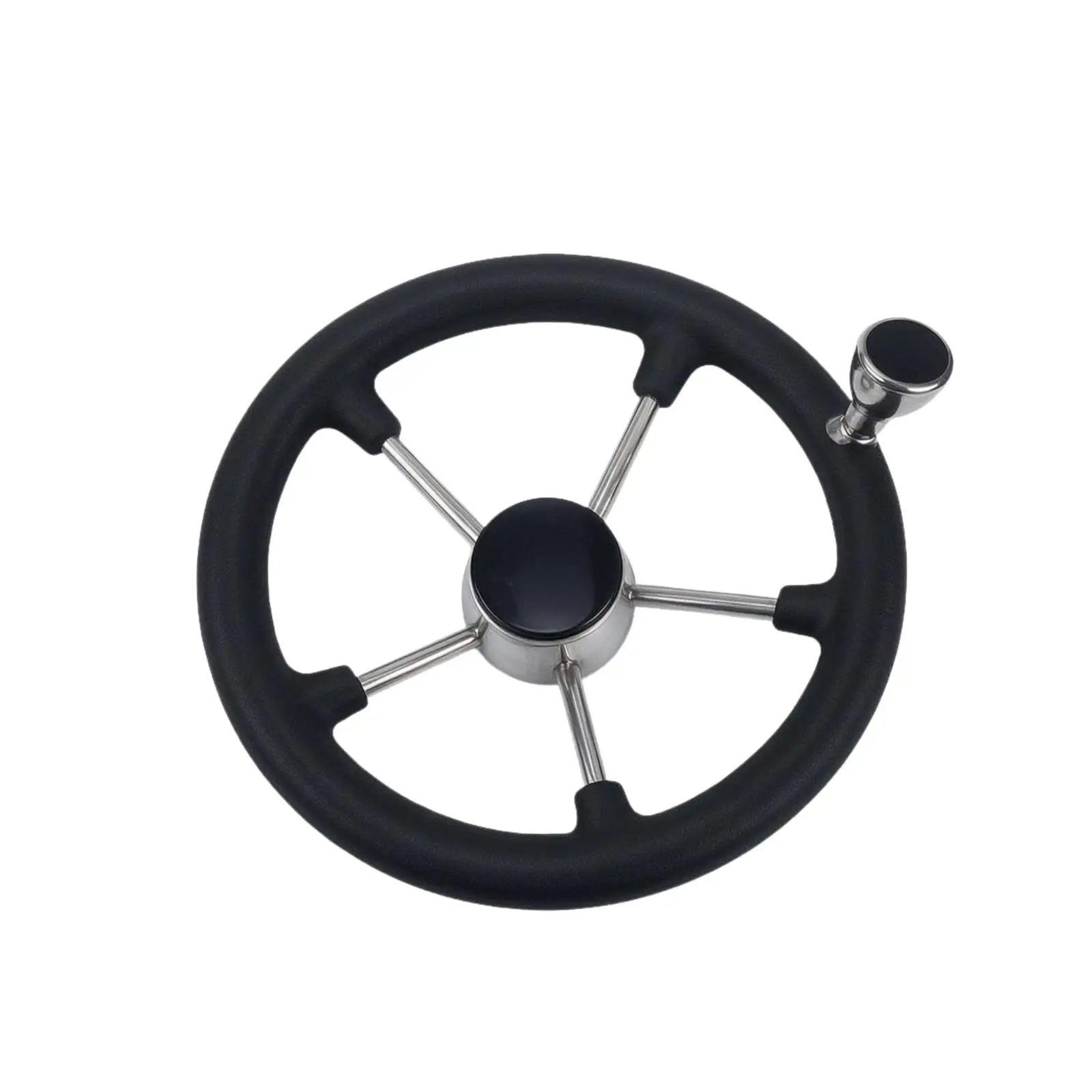 Steering Wheel with Rotating Knob Knob Comfortable Grip Marine Steering Wheel Rotating Knob Long-Lasting Sturdy for Mariners