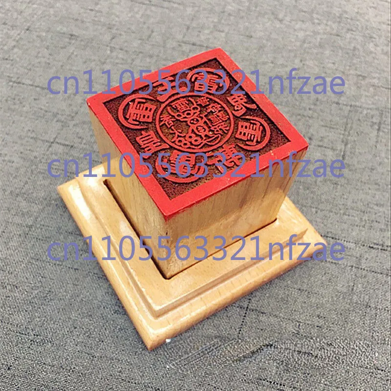 Chop Ghost Seal Suministros taoístas Sello Dharma Sello de madera de melocotón de un solo lado