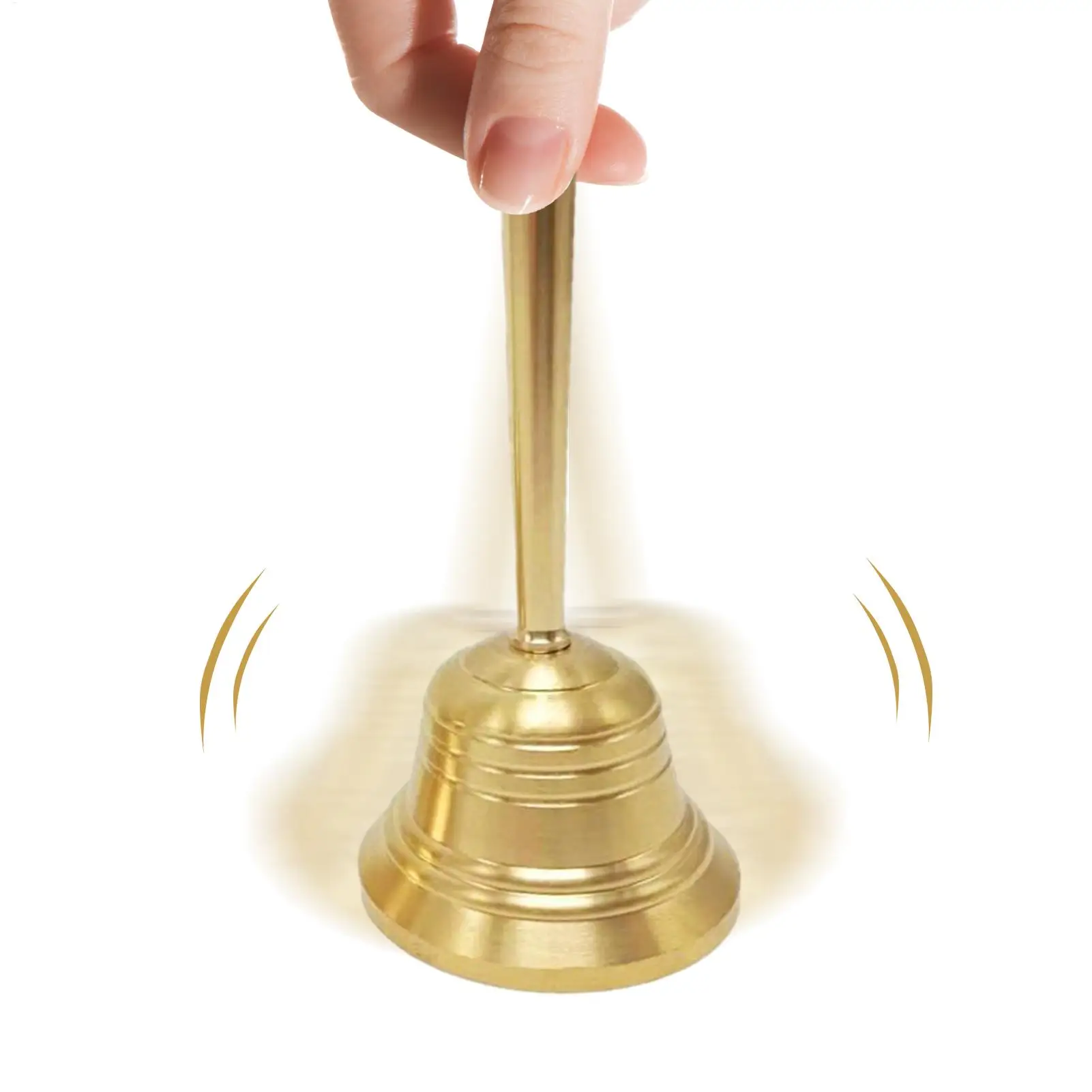 Brass Hand Crank Bell Retro Decorative Ornament Vintage Handle Bell Desktop Collectible Decor Extra Loud Pure Copper Hand Bell