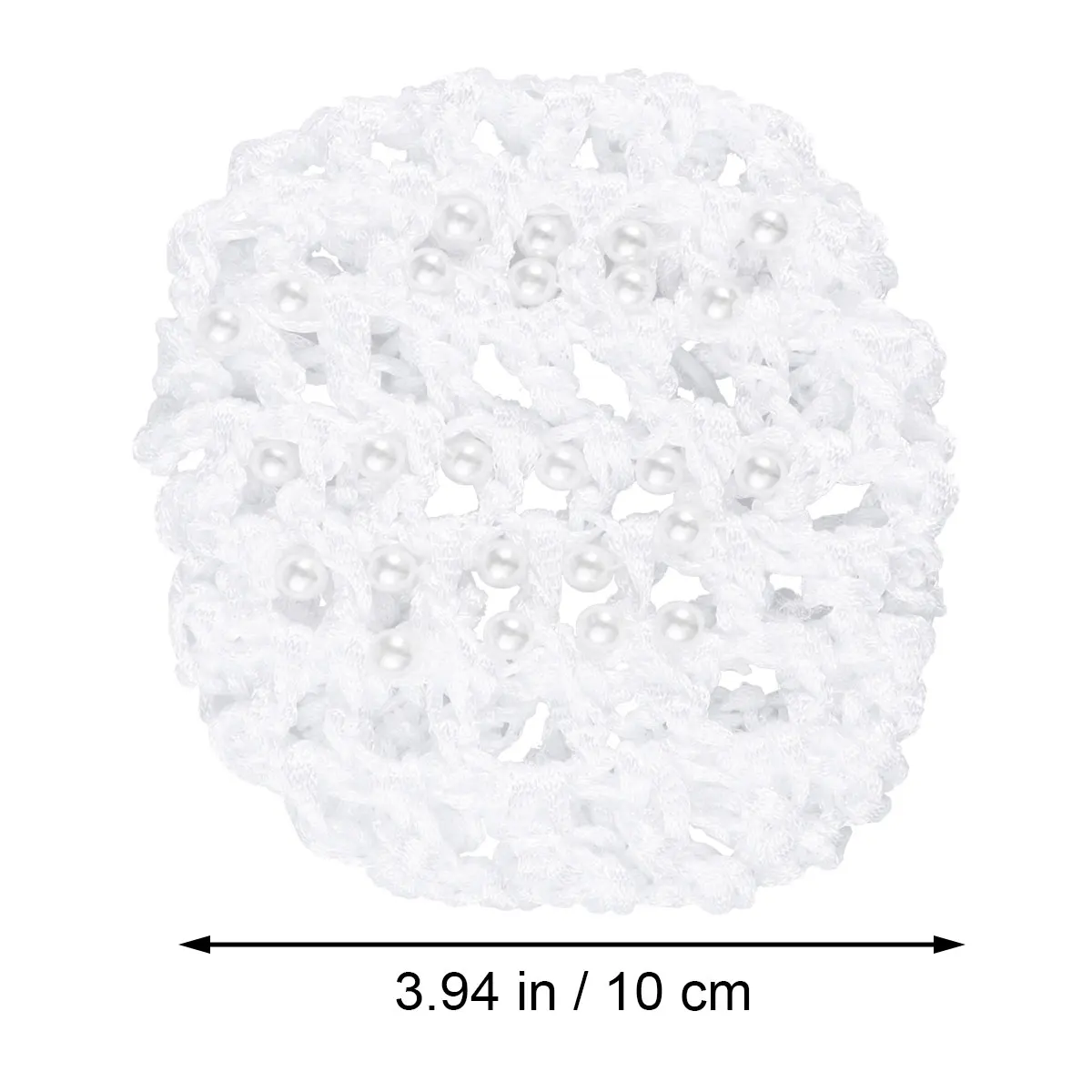 

Сетка для волос, женская сетка для волос для булочек, белая эластичная сетка для волос с жемчужным украшением, подходит для медсестры, шеф-повара, невесты