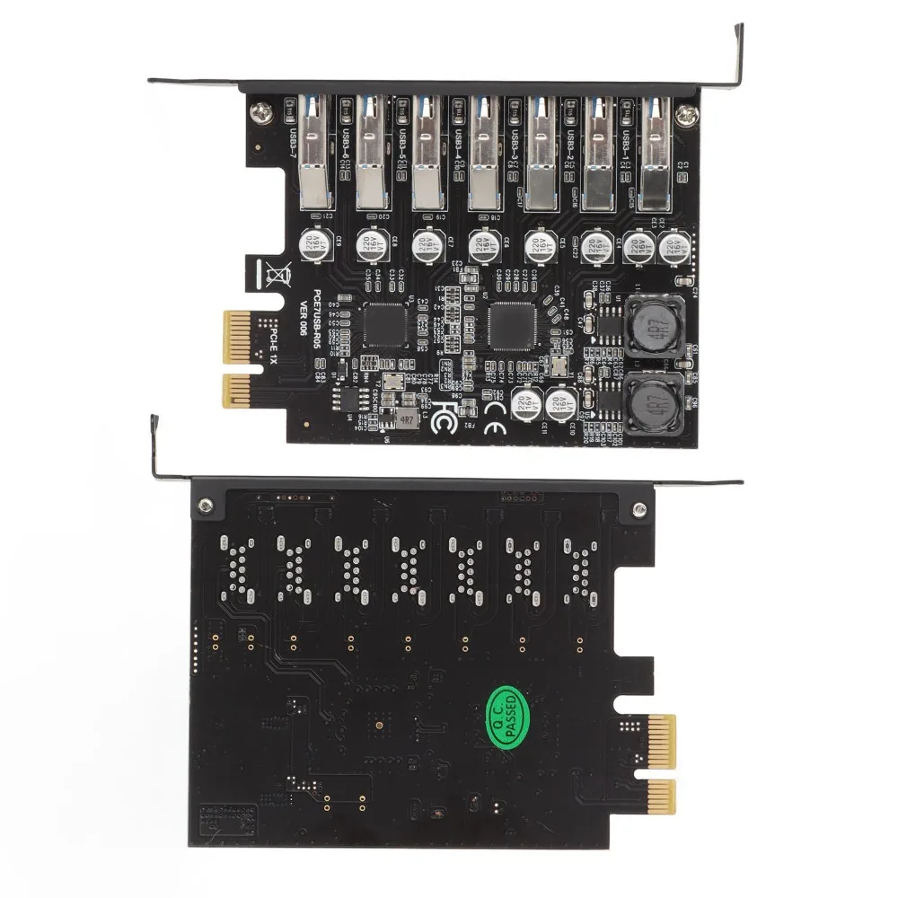 7 Ports PCIE Expansion Card 5Gbps USB 3.2 GEN1 USB Expansion Card High Speed Stable Power Internal USB Card Computer Desktop PC