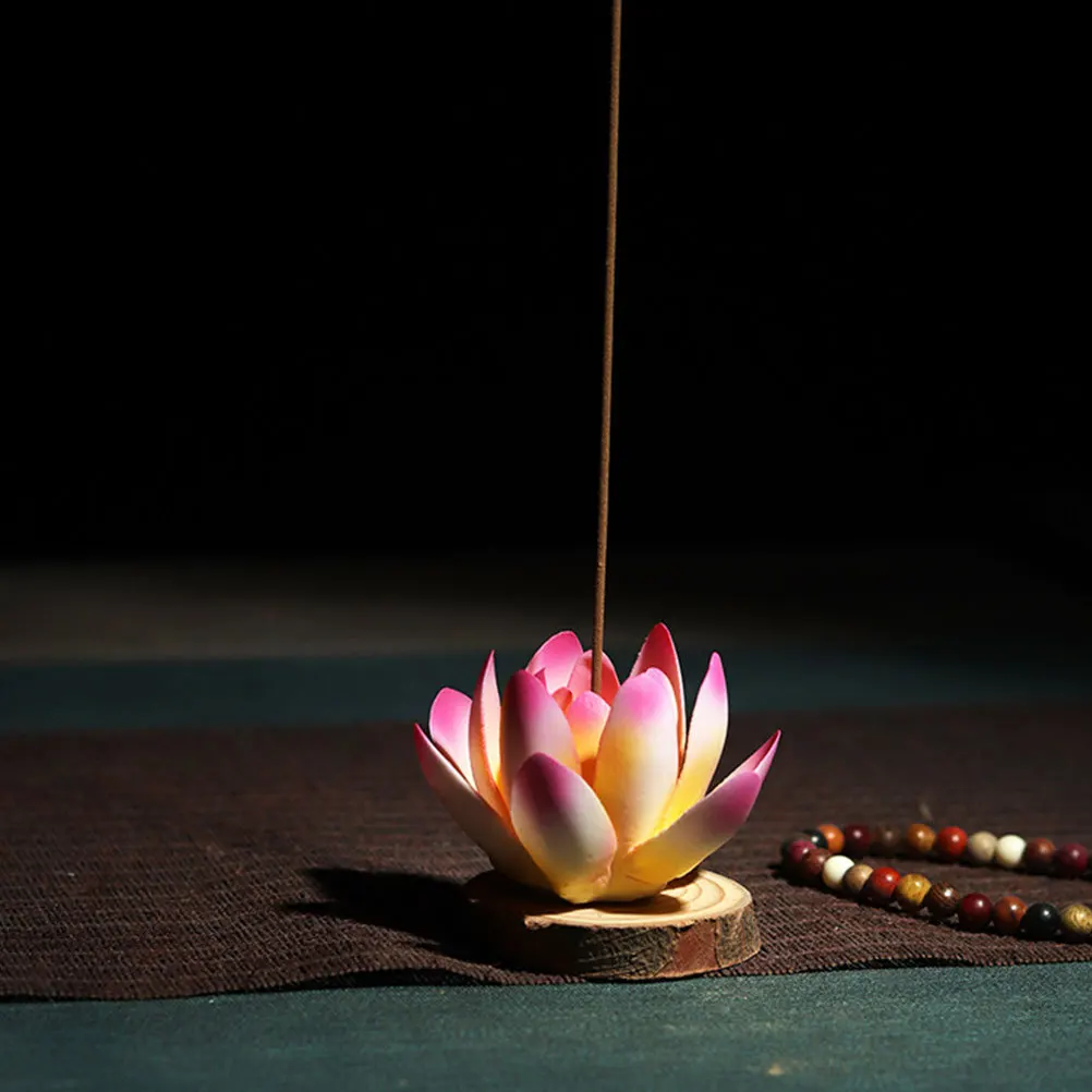 

Lotus Design Ceramic Incense Stick Holder Compact Size Elegant Meditation Gift Home Supplies Lotus Incense Stick Burner