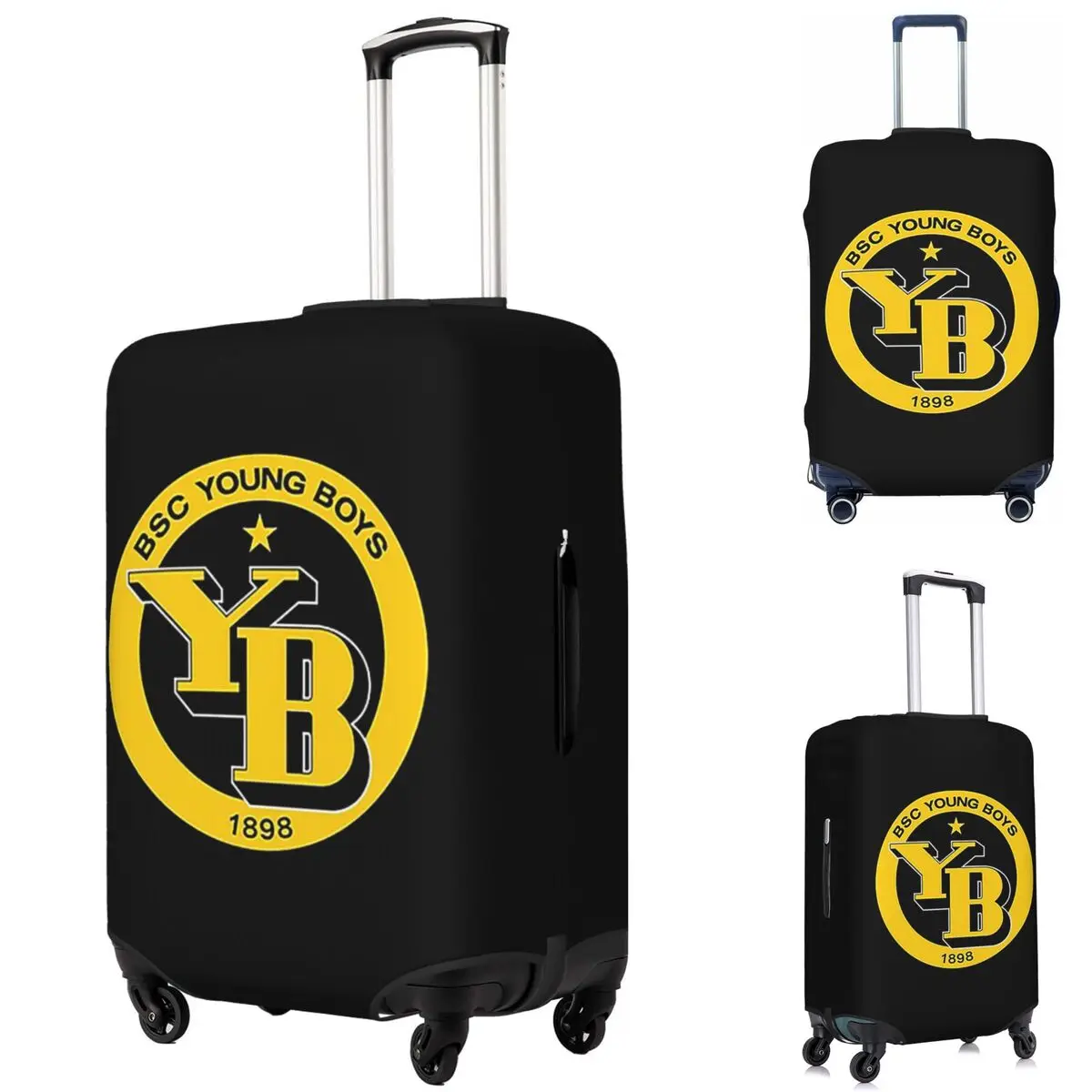 

BSC Young Boys Swiss Football Sports Fans Bern Switzerland Suitcase Cover Protection Elastic Travel Luggage Protector Covers