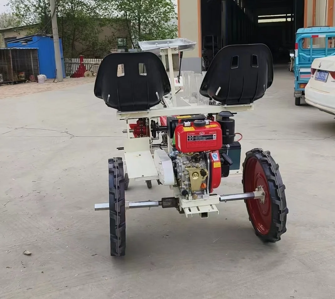 Self-propelled 2rows Transplanting Machine Vegetable Seed Planter Eggplant, Peppers, Tomatoes Transplanter