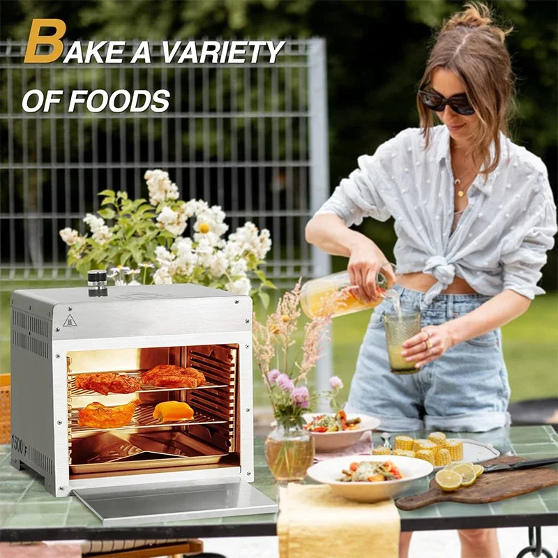 Grelha infravermelha portátil do gás propano da grelha, grelha de cozimento rápido da mesa de aço inoxidável de 1500 graus