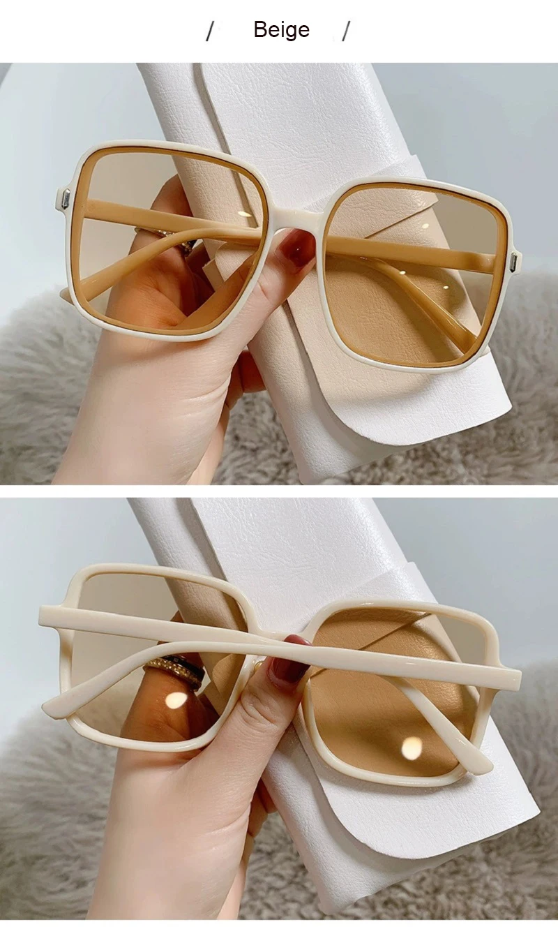 Vintage übergroße quadratische Sonnenbrille 2025, Damenmode, Farbverlauf, Outdoor-Sonnenbrille, Retro, weiblich, Luxusmarke, Design-Brille – Detail 11