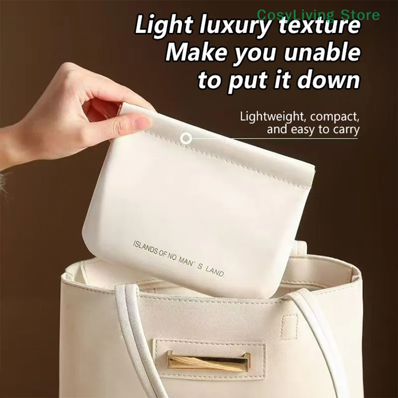 PU Leder Einfache Mini Lippenstift Make-Up Lagerung Tasche Frauen Platz Kleine Kosmetik Tasche Tragbare Make-Up Schlüssel Organizer Taschen