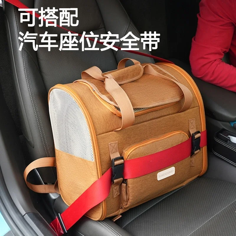 Expandable Breathable Cat Backpack Carrier Large Space Mesh Window for Cats and Dogs Small Perfect for Car Trips Vet Visits