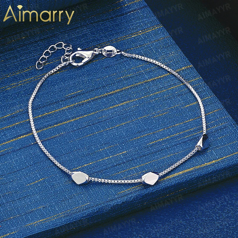 925 Sterling Silver Angular Diamond Smooth Surface Bracelet for Women's Parties Banquets Weddings High-quality Fashion Jewelry