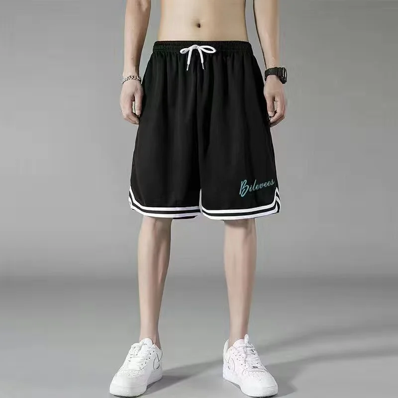 Men Summer Casual Shorts Home Use Running Large Pants Fitness Tracker Polyester Fabric Loose Style Men