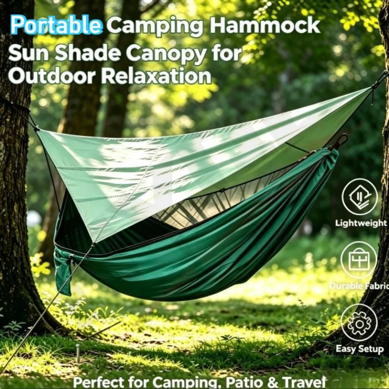 Outdoor Mosquito Control Canopy Mosquito Net Hammock Set Rain Proof Sunshade Canopy Picnic Hiking Hammock Quick Opening Hammock