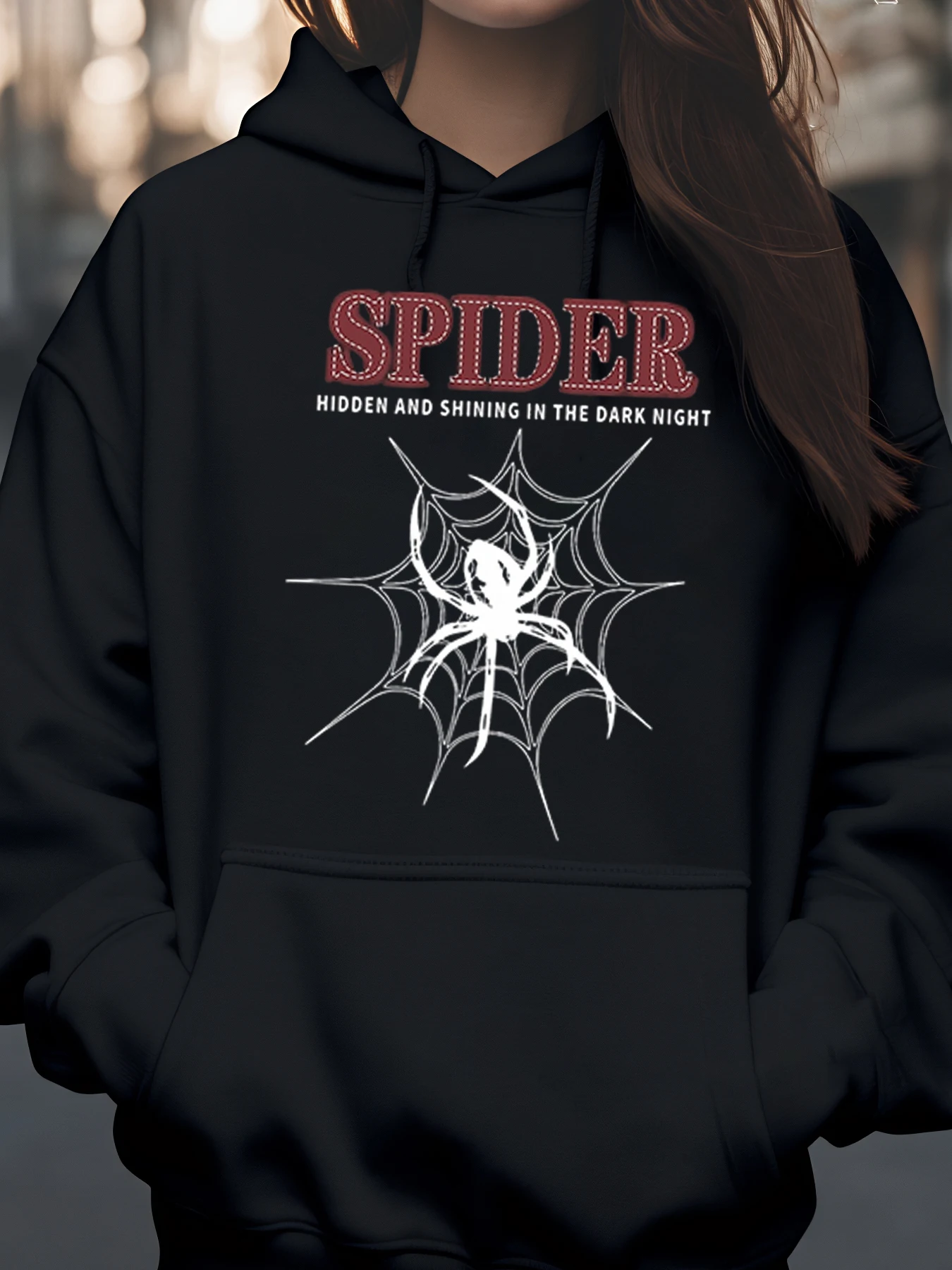 هوديي الهالوين بطباعة شبكة العنكبوت للنساء لملابس الحفلات الليلية