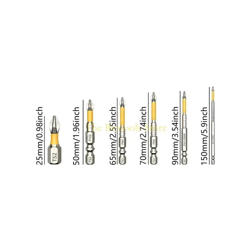 12PF Impact Antislip Screwdriver Bit 1/4inch Hexagonal Shank Tip Crossing Screwdriver Bit Set Impact Bit