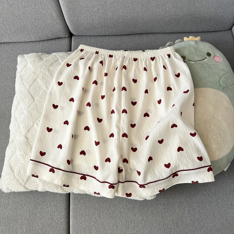 2Summer short-sleeve pajama set for women, comfortable and trendy, shorts that can be worn outside, home wear set view 4