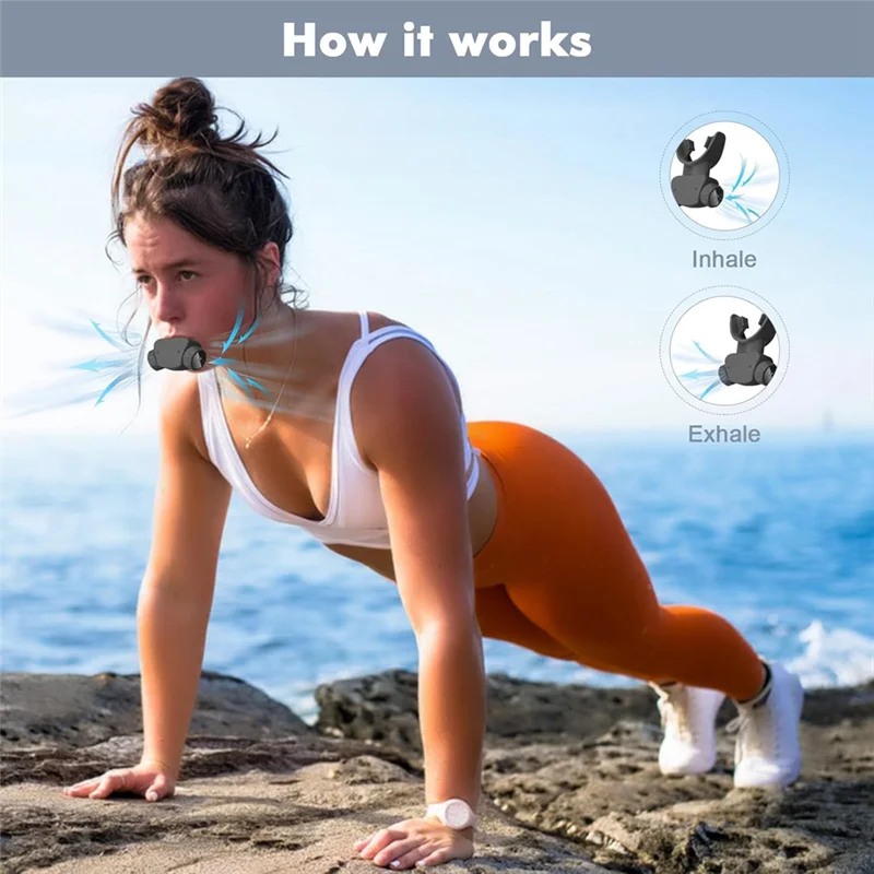 

RTSHE-Breathing Exercise Trainer Adjustable Portable Breathing Exercise Device Easy To Clean For Yoga, Fitness & Sport