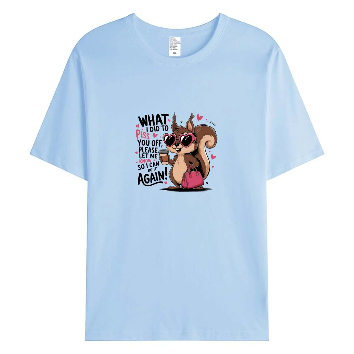 女性 Tシャツトップス夏の女性の服綿 100% 半袖 Tシャツ面白いリスグラフィック Tシャツ特大女性 Tシャツ