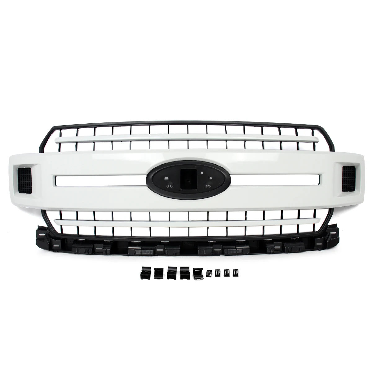 For Ford F150 XL XLT 2018-20 Car Front Grille Racing Grills Front Bumper Upper Grille Modified Grill Accessories Oxford White